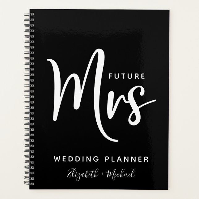 Future Mrs Personalised Black Wedding Planner (Front)