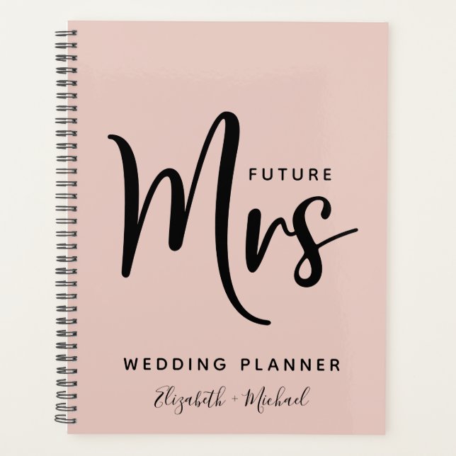 Future Mrs Personalised Blush Pink Wedding Planner (Front)