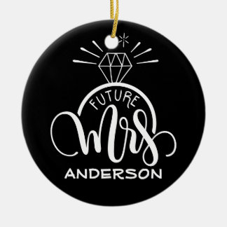 Future MRS - Personalised Christmas engagement Ceramic Tree Decoration