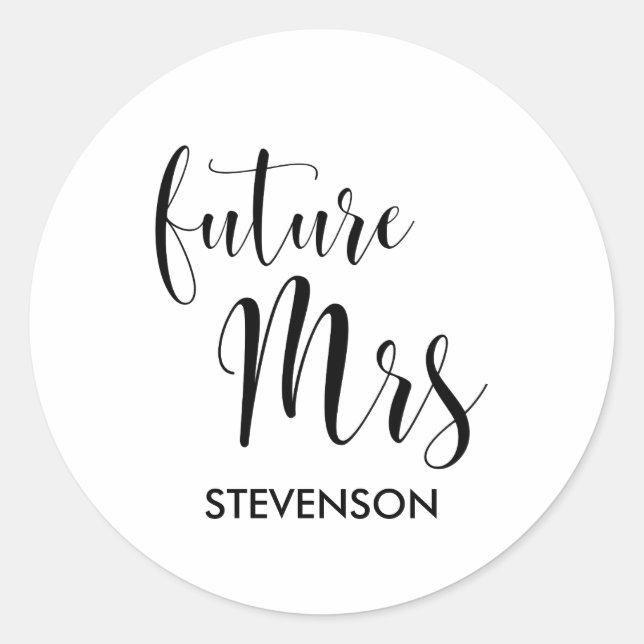 Future Mrs personalised Classic Round Sticker (Front)