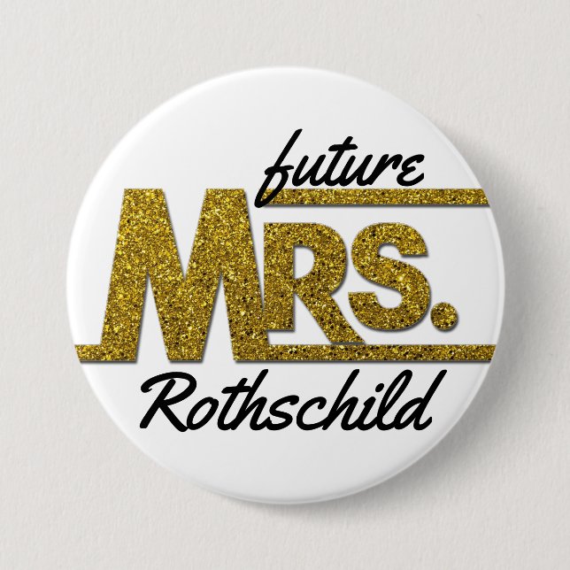 Future Mrs PERSONALIZED NAME Bride Wedding 7.5 Cm Round Badge (Front)
