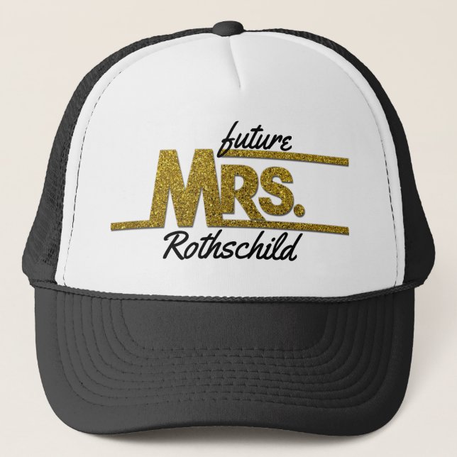Future Mrs PERSONALIZED NAME Bride Wedding Trucker Hat (Front)
