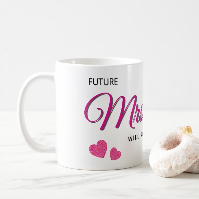 Future Mrs Personalized Wedding Design  Coffee Mug (With Donut)