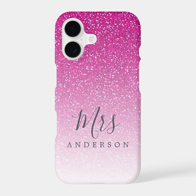 Future Mrs Pink Glitter Ombre Chic Script Bride (Back)