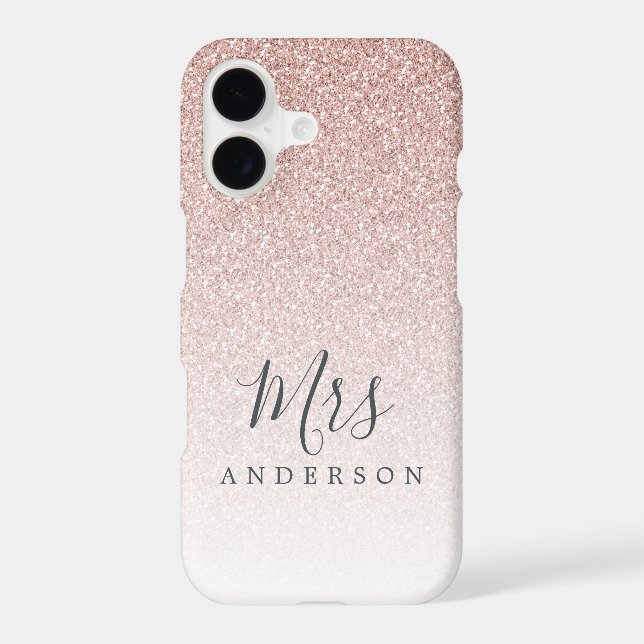Future Mrs Pink Glitter Ombre Chic Script Bride (Back)