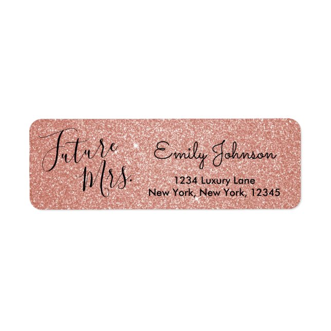 Future Mrs. Pink Rose Gold Faux Glitter Sparkle (Front)
