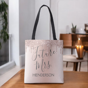 Future Mrs. Rose Gold Blush Pink Sparkle Glitter Tote Bag