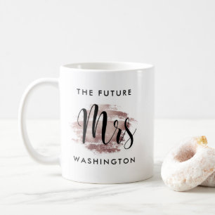 Future Mrs Rose Gold Script Wedding Monogram Coffee Mug