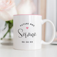 Future Mrs Script Pink Wedding Monogram