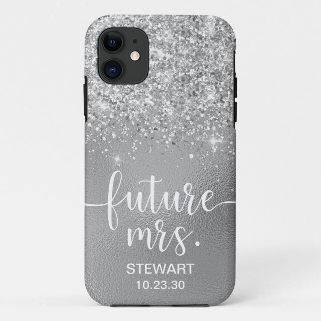 Future Mrs Silver Glitter Case-Mate iPhone Case (Back)