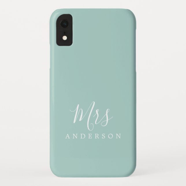 Future Mrs Sky Blue Chic Script Bride Gift Case-Mate iPhone Case (Back)