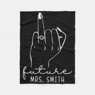 Future Mrs. Smith New Bridal To Be Fiance Bachelor Fleece Blanket