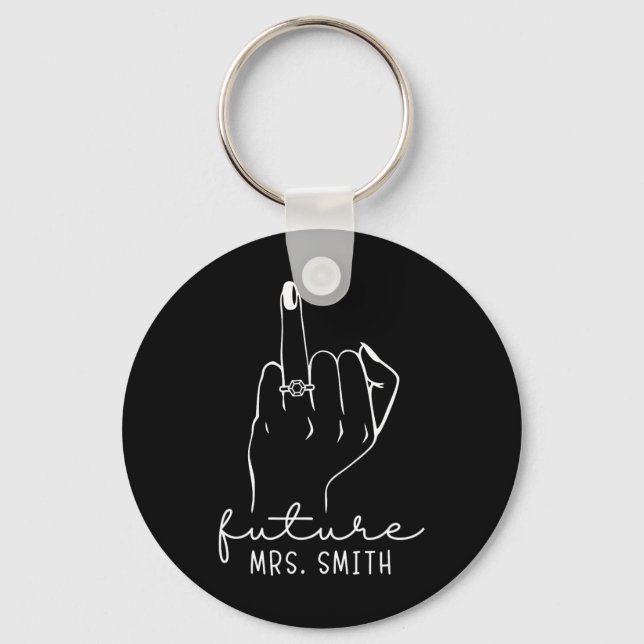 Future Mrs. Smith New Bridal To Be Fiance Bachelor Key Ring (Front)