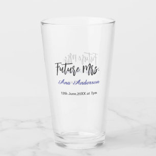 Future mrs surname bride to be purple gray name da glass
