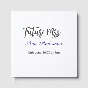 Future mrs surname bride to be purple gray name da guest book