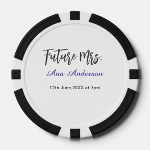 Future mrs surname bride to be purple gray name da poker chips