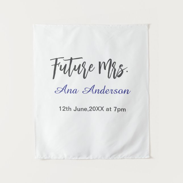 Future mrs surname bride to be purple gray name da tapestry (Front)