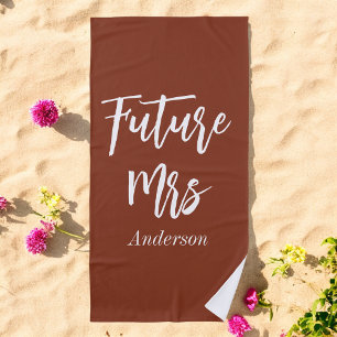 Future Mrs Terracotta Bachelorette Beach Towel