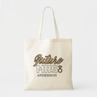 Future Mrs Tote Bag-Gold & Black Bag