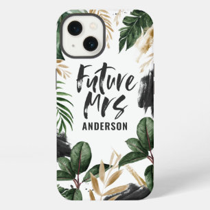 Future Mrs tropical leaf and typography iPhone 13 Case