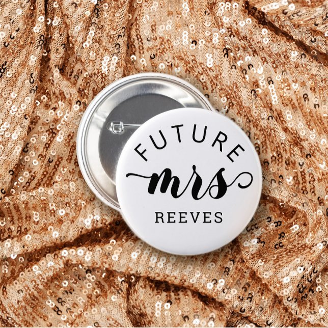 Future Mrs Typography Wedding 7.5 Cm Round Badge (Creator Uploaded)