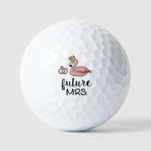 Future Mrs Wedding Gift for Bride Flamingo Golf Balls