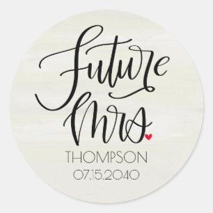 Future Mrs Whimsy Bridal Shower Classic Round Sticker