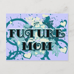 Future Mum - Hearts and Flowers Postcard