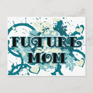 Future Mum - Hearts and Flowers Postcard