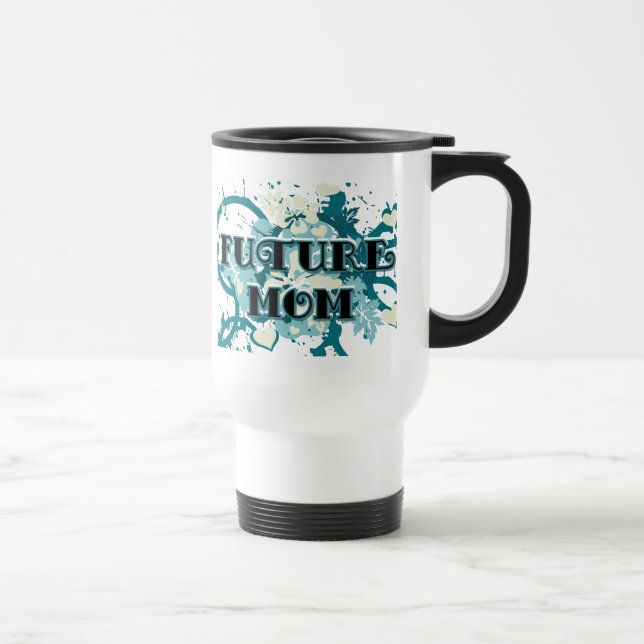 Future Mum - Hearts and Flowers Travel Mug (Right)