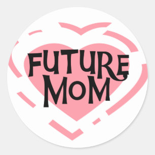 Future Mum Pink Heart Tshirts and Gifts Classic Round Sticker