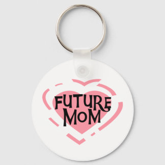 Future Mum Pink Heart Tshirts and Gifts Key Ring