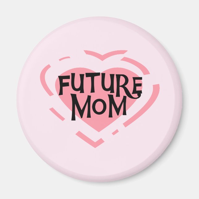 Future Mum Pink Heart Tshirts and Gifts Magnet (Front)