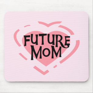Future Mum Pink Heart Tshirts and Gifts Mouse Mat