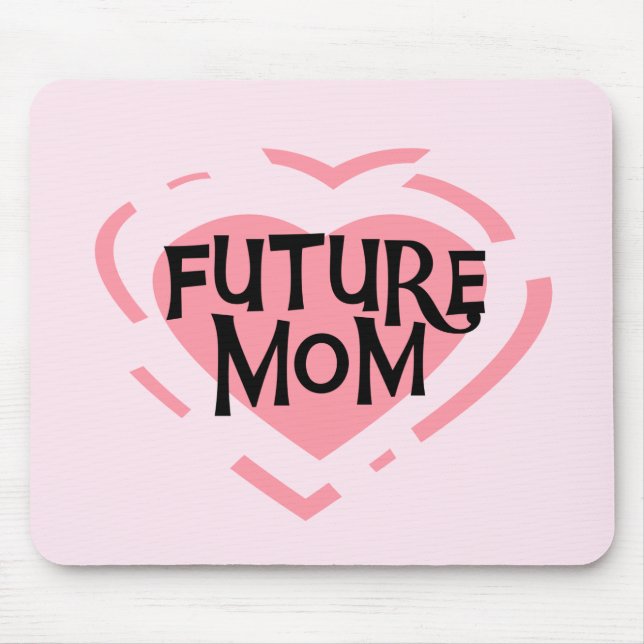 Future Mum Pink Heart Tshirts and Gifts Mouse Mat (Front)