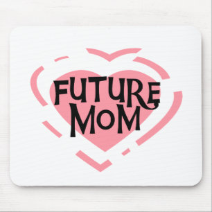 Future Mum Pink Heart Tshirts and Gifts Mouse Mat