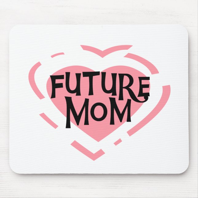 Future Mum Pink Heart Tshirts and Gifts Mouse Mat (Front)