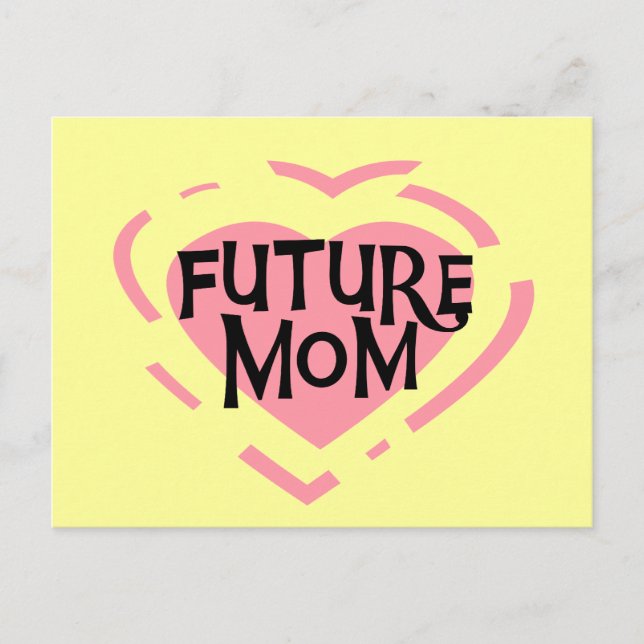 Future Mum Pink Heart Tshirts and Gifts Postcard (Front)