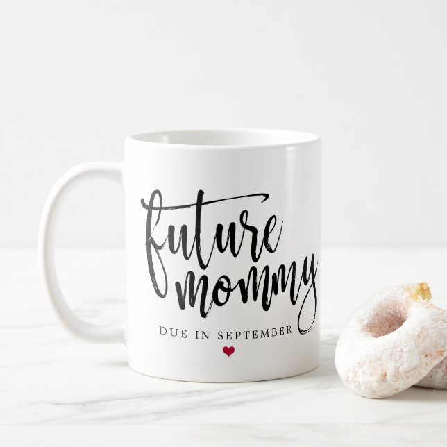 Future Mummy Brushed Black Script Coffee Mug (With Donut)