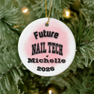 Future Nail Technician Makeup HAMU Ceramic Tree Decoration