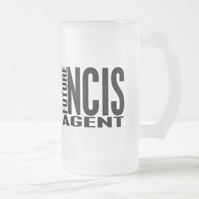 Future NCIS Agent Frosted Glass Beer Mug (Right)