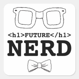 Future Nerd Clipart Nerd Glasses Clipart Design Ba Square Sticker