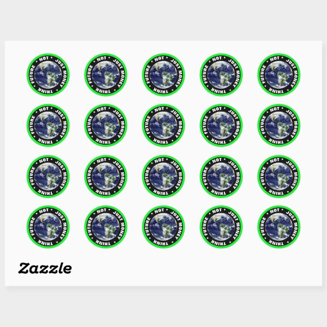 Future NOT money 'THINK' Rebellion Classic Round Sticker (Sheet)