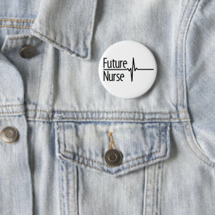 Future Nurse EKG 6 Cm Round Badge