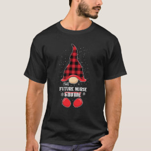 Future Nurse Gnome Buffalo Plaid Matching Christma T-Shirt