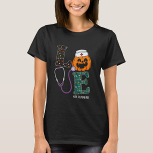 Future Nurse Halloween Scary Pumpkin Love Nurse Li T-Shirt