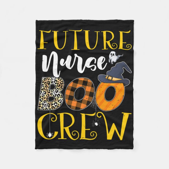 Future Nurse Leopard Future Nursing Halloween Boo  Fleece Blanket (Front)