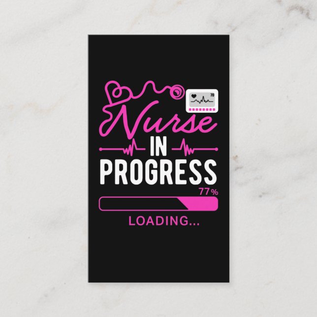 Future Nurse Loading Funny Nursing Business Card (Front)