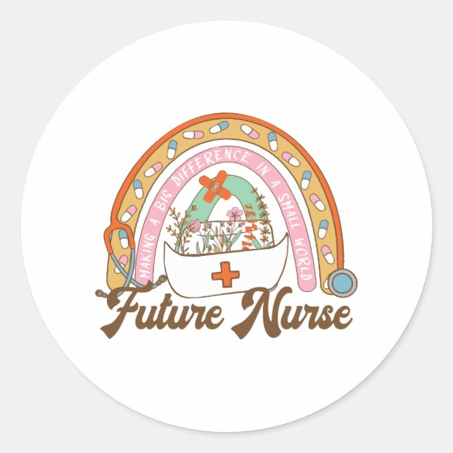 Future nurse Making a Big Difference Classic Round Sticker (Front)