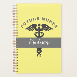 Future Nurse Medical Medical Caduceus Yellow Name Planner